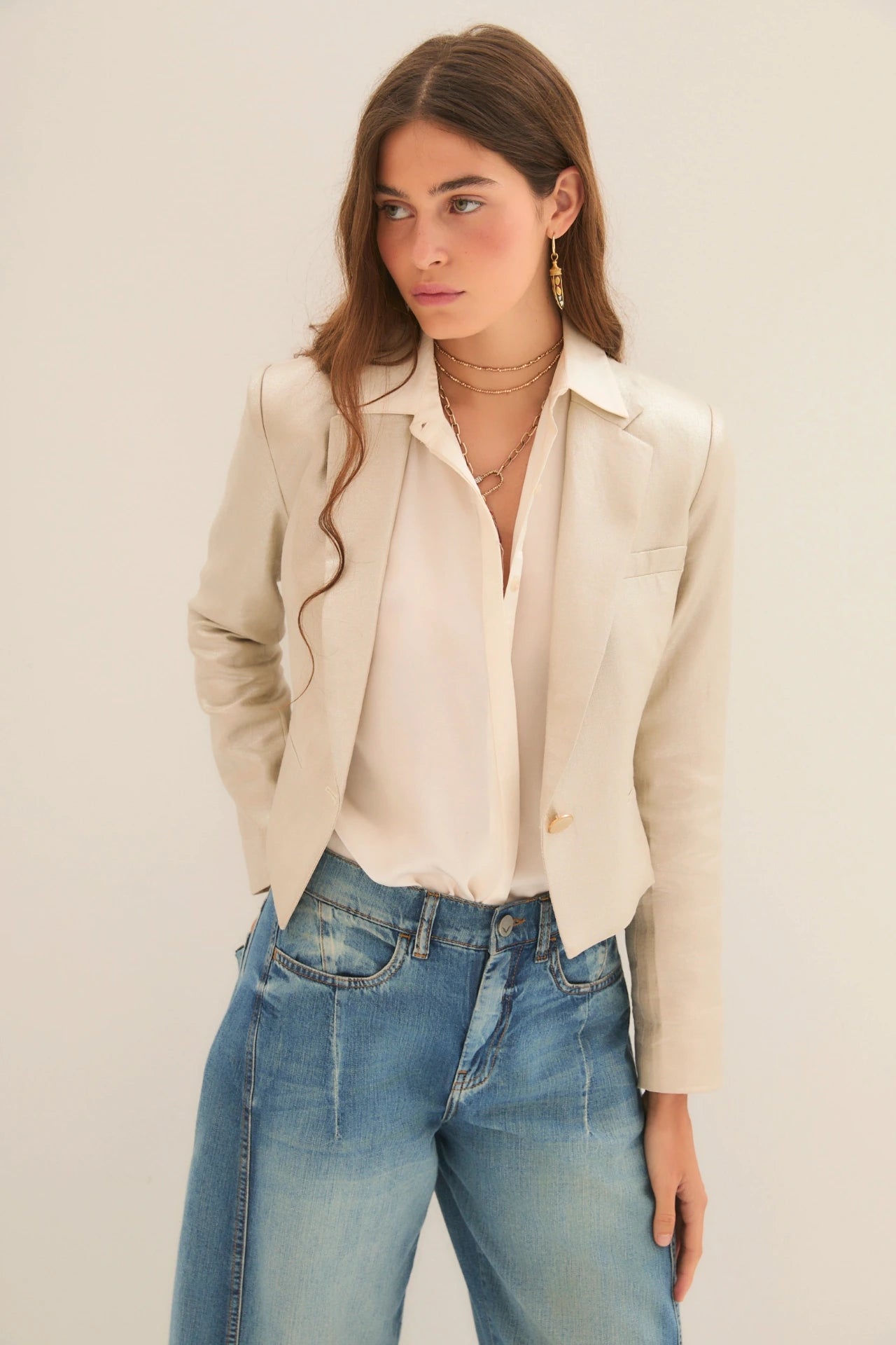 Saco linen shine crop