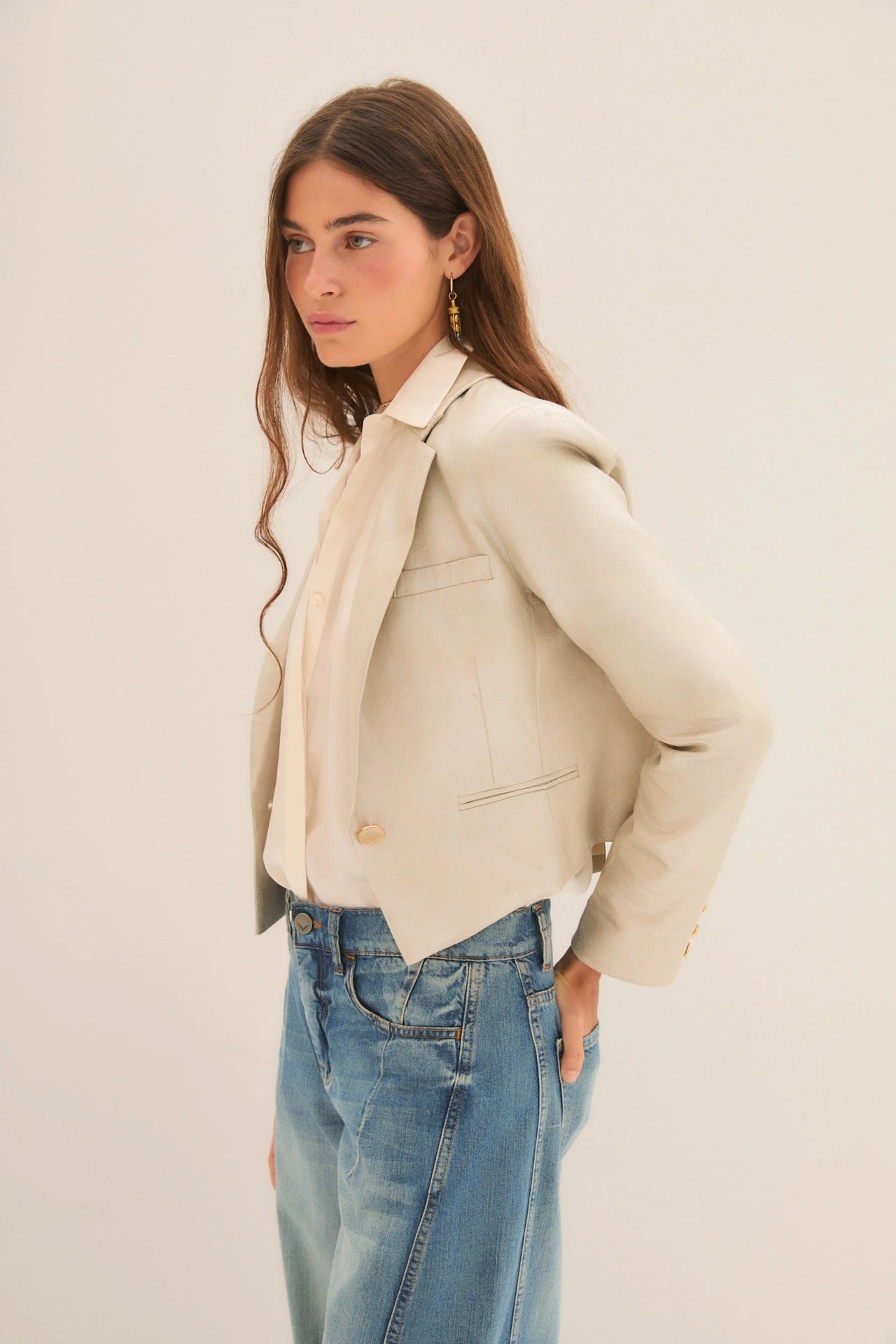 Saco linen shine crop