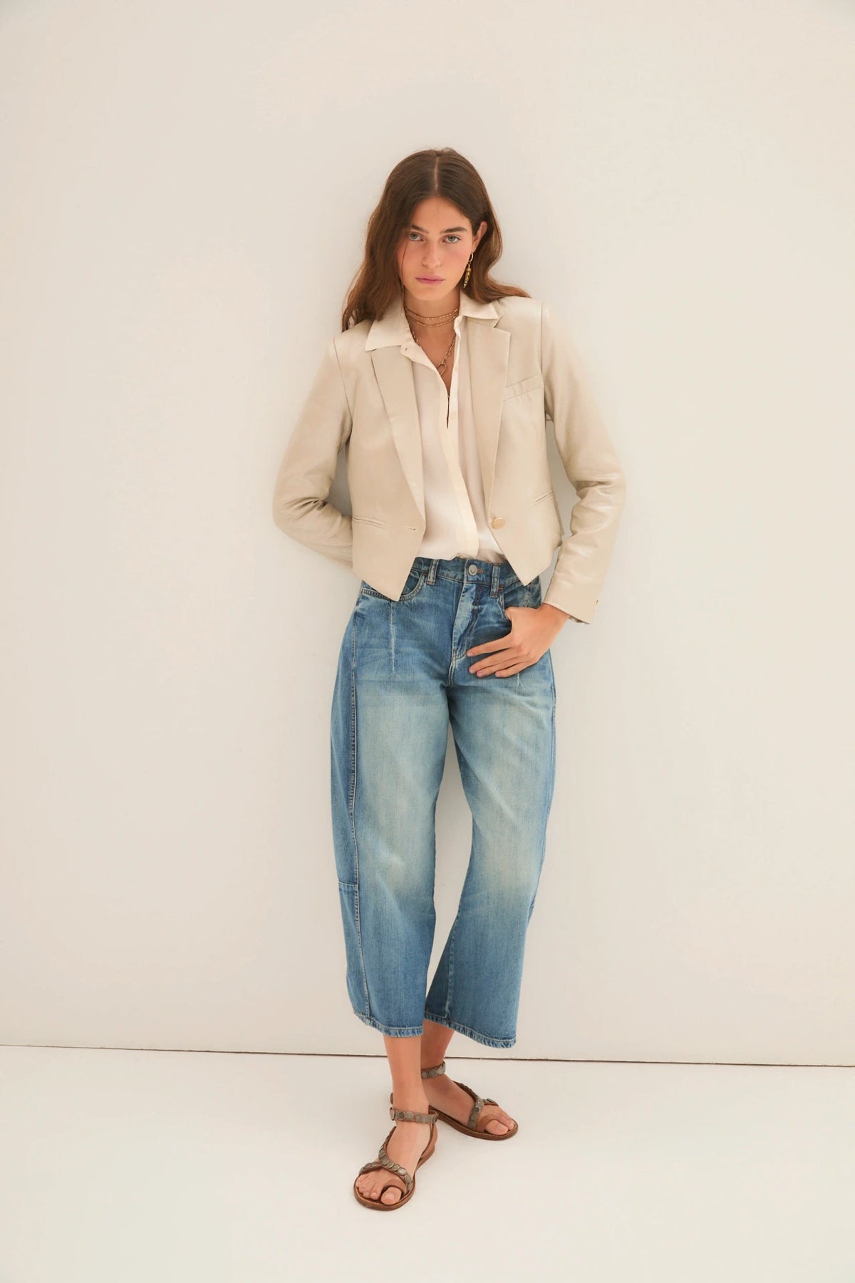 Saco linen shine crop